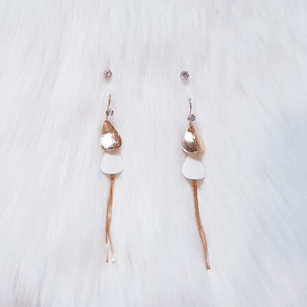 White Drops With Studs