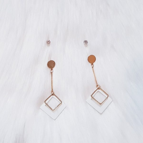 White Drops With Studs