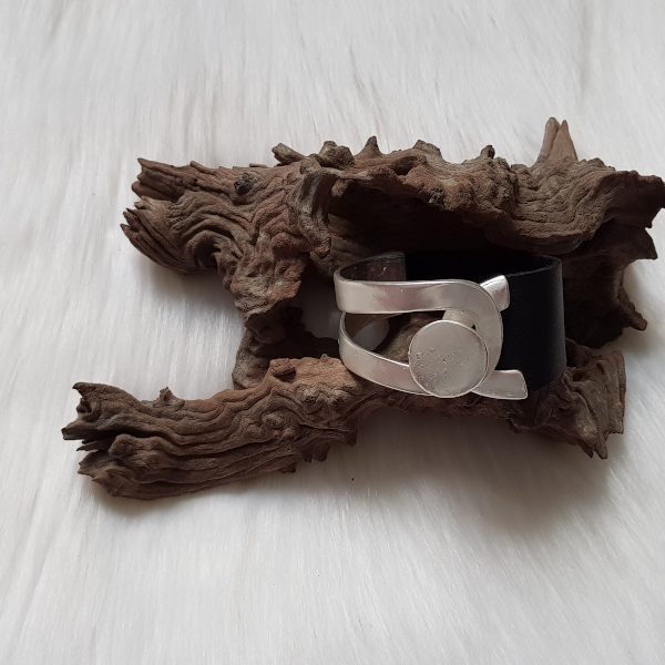 Silver Leather Bracelet
